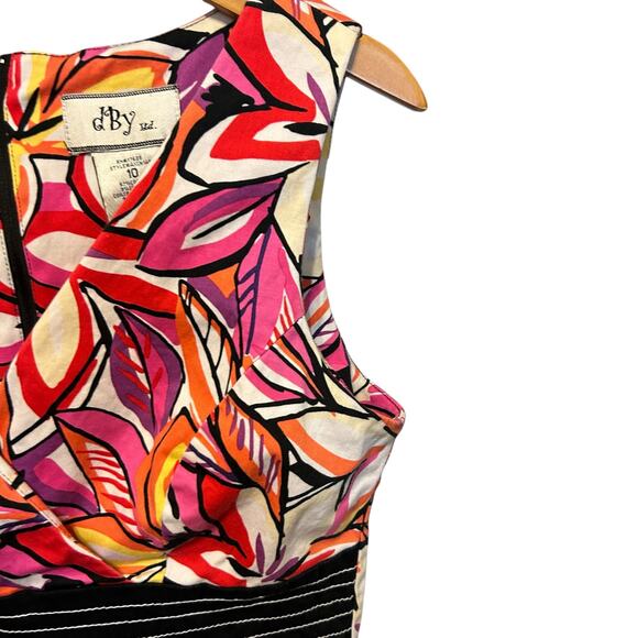 Y2K DBY Ltd Women‎ Sheath Dress 10 Retro Vibrant Whimsical Floral High Waist - Picture 9 of 11